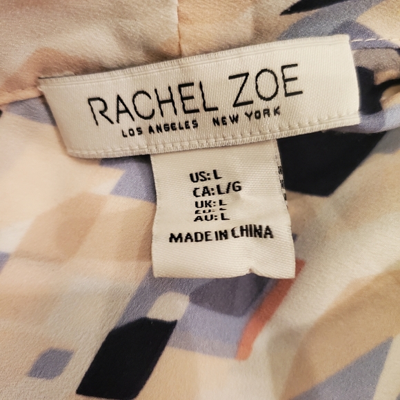 Rachel Zoe Large Peach, Light Blue, and Navy Sleeveless Blouse - Picture 3 of 3